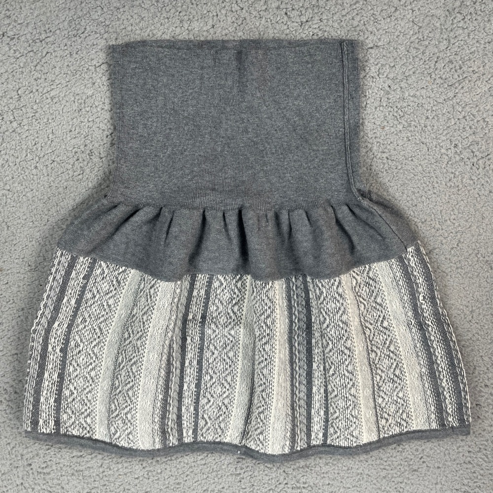 Mossimo Supply Co Grey Geometric Knit Mini Skirt Ribbed Waistband Size M
